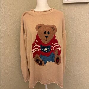 RLX Ralph Lauren Tan Sweater with Bear Design